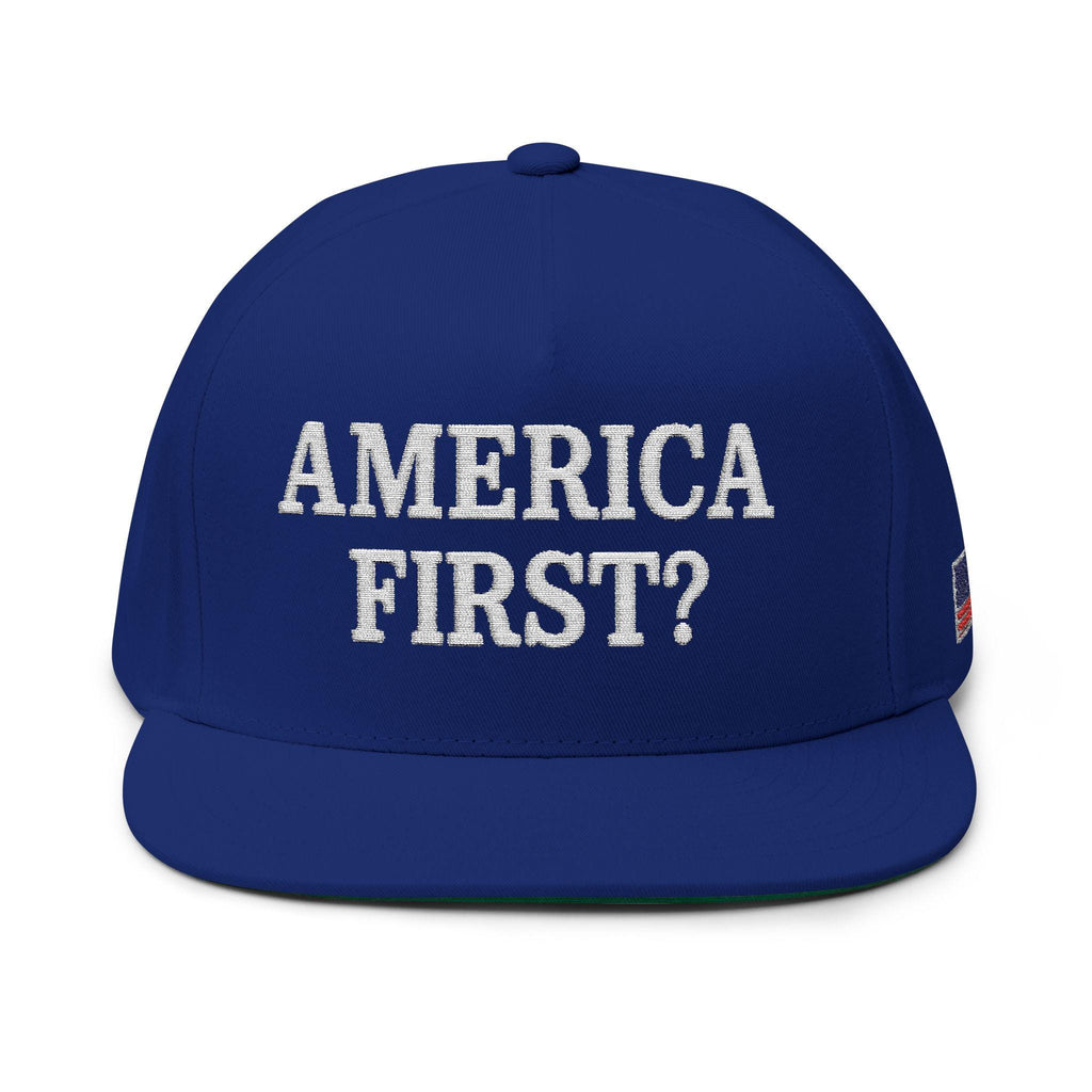 America First? Embroidered Cap, Political Humor, Adjustable Snapback