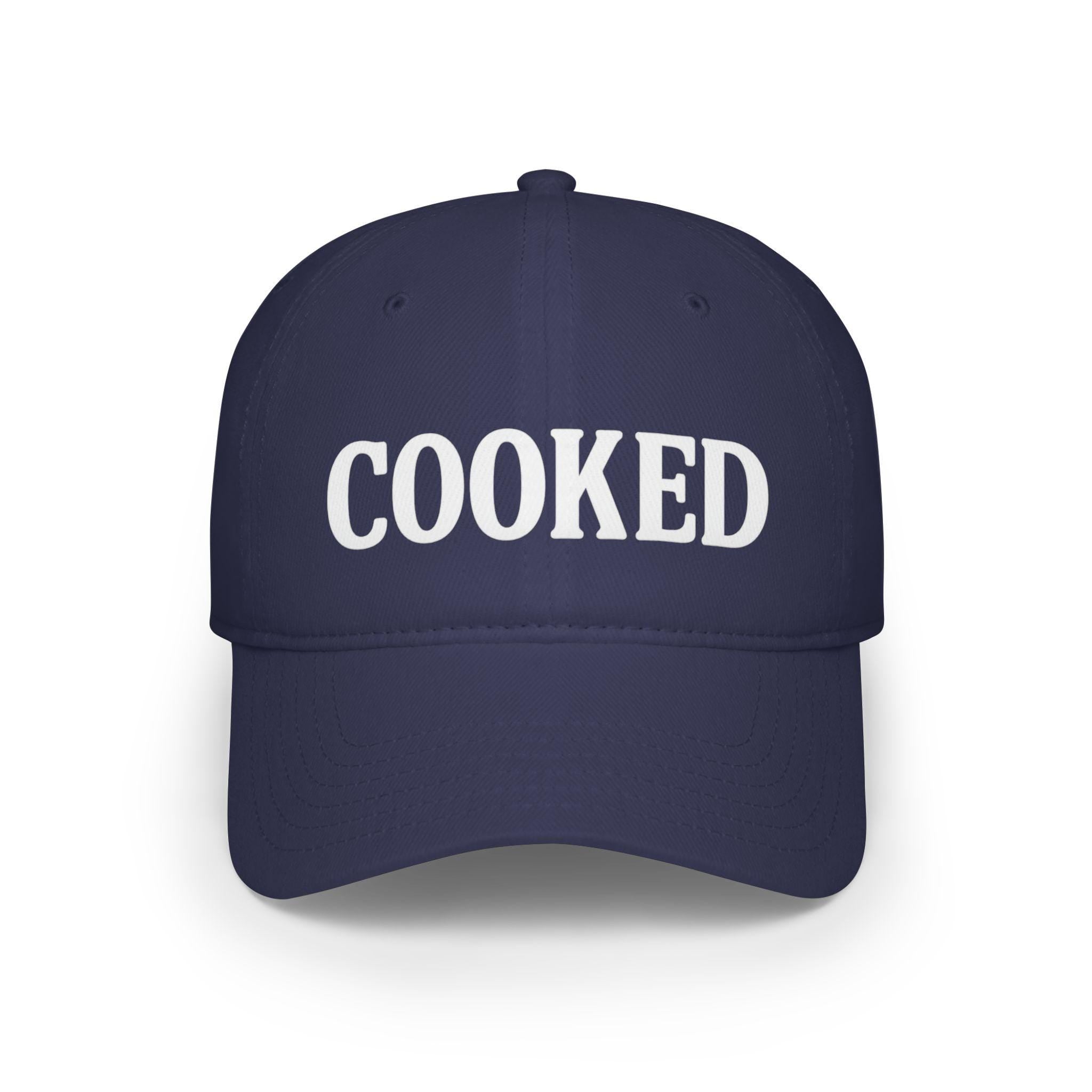 COOKED Baseball Cap | Red embroidered word hat