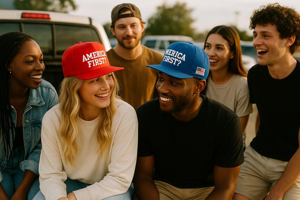 America First? Embroidered Cap, Political Humor, Adjustable Snapback
