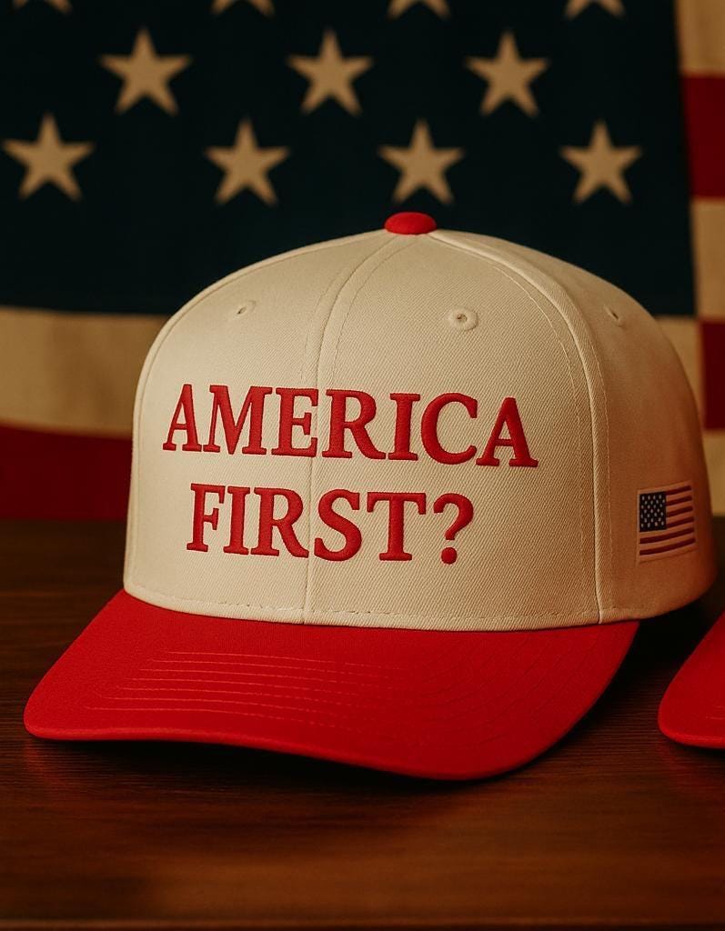 America First? Baseball Cap | Embroidered Hat