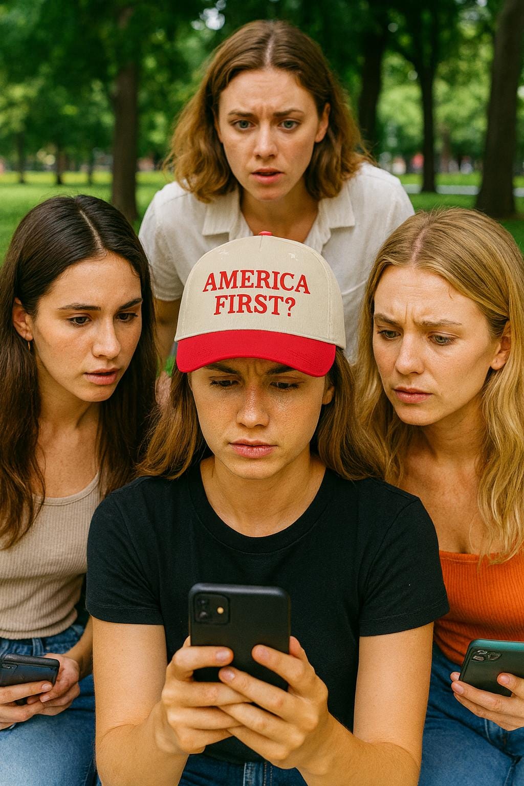 America First? Baseball Cap | Embroidered Hat