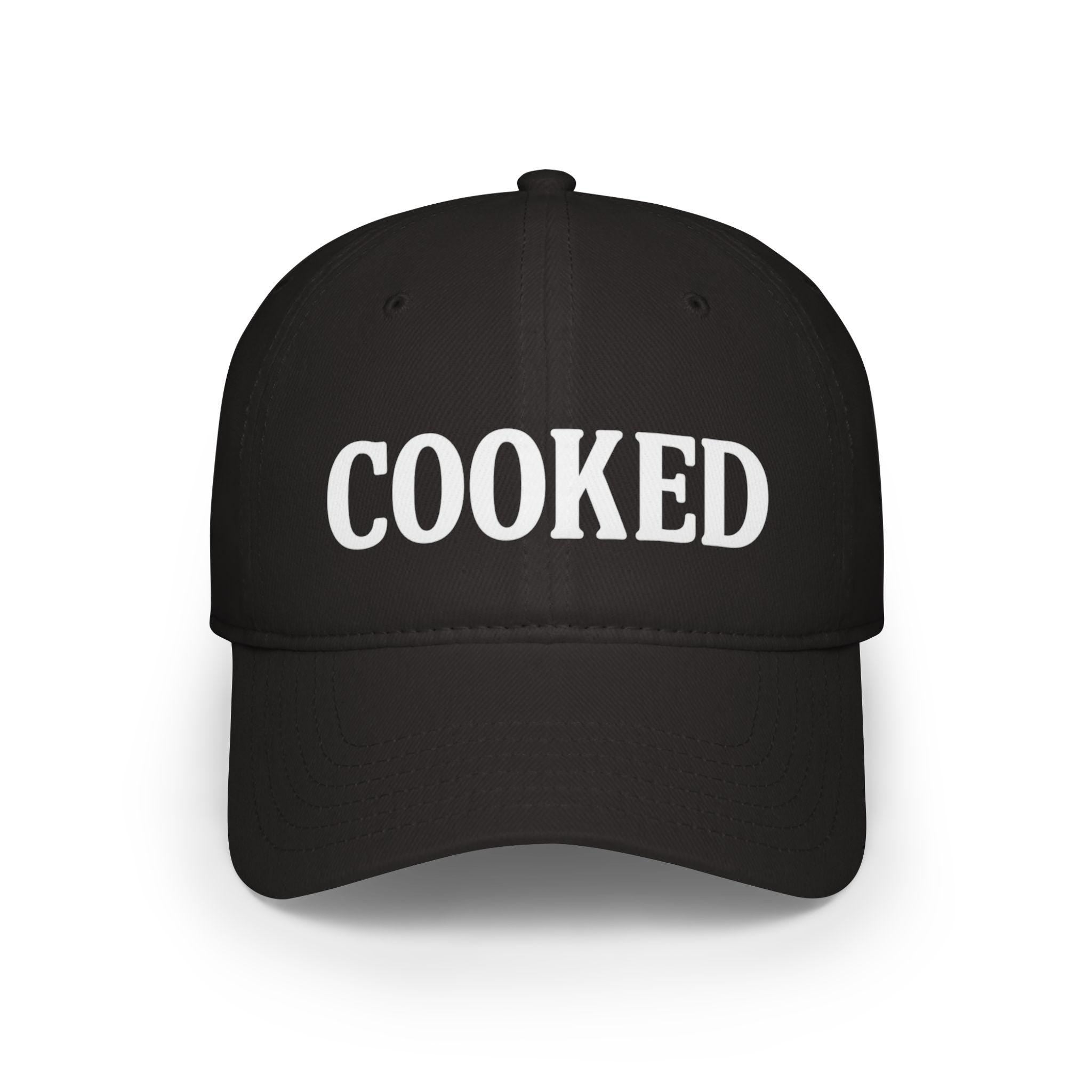 COOKED Baseball Cap | Red embroidered word hat