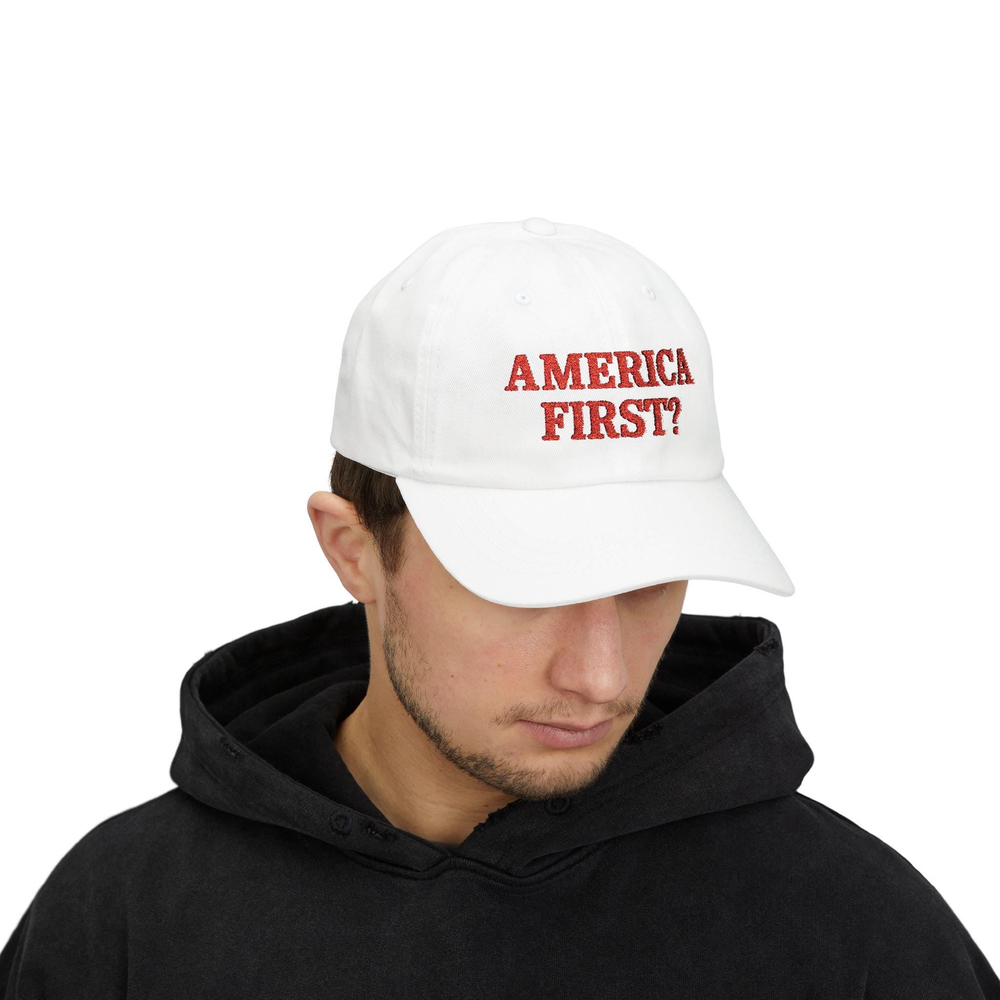 America First? Classic Dad Cap | Embroidered Political Baseball Hat