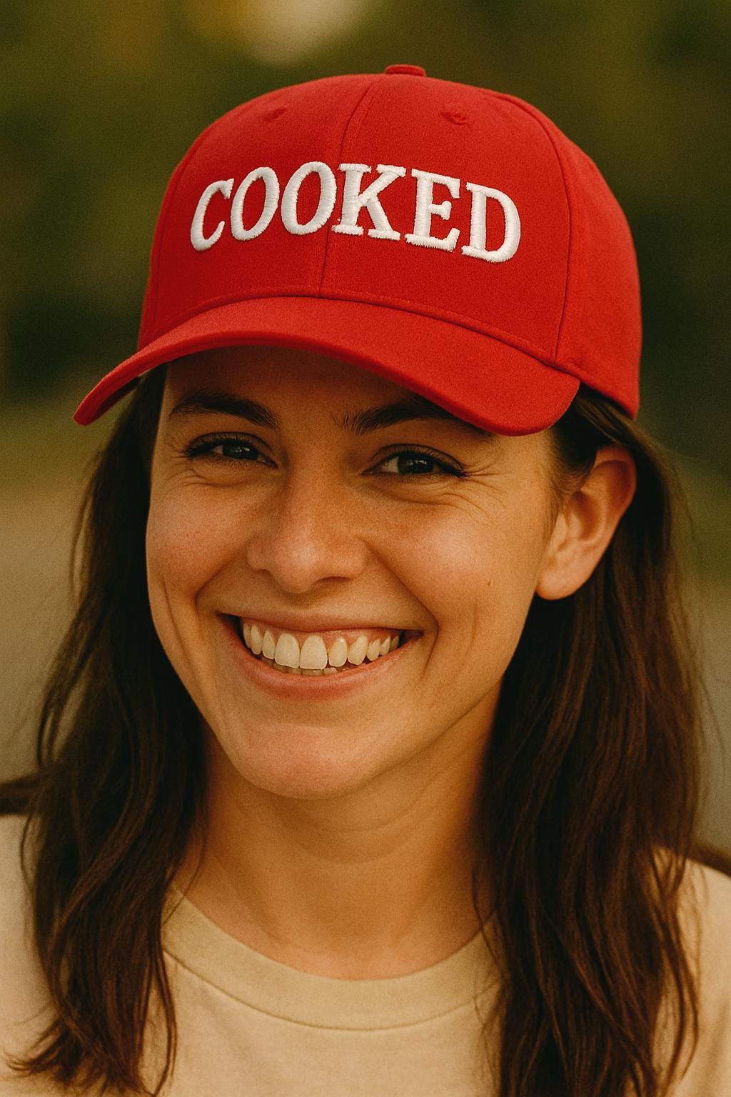 COOKED Baseball Cap | Red embroidered word hat