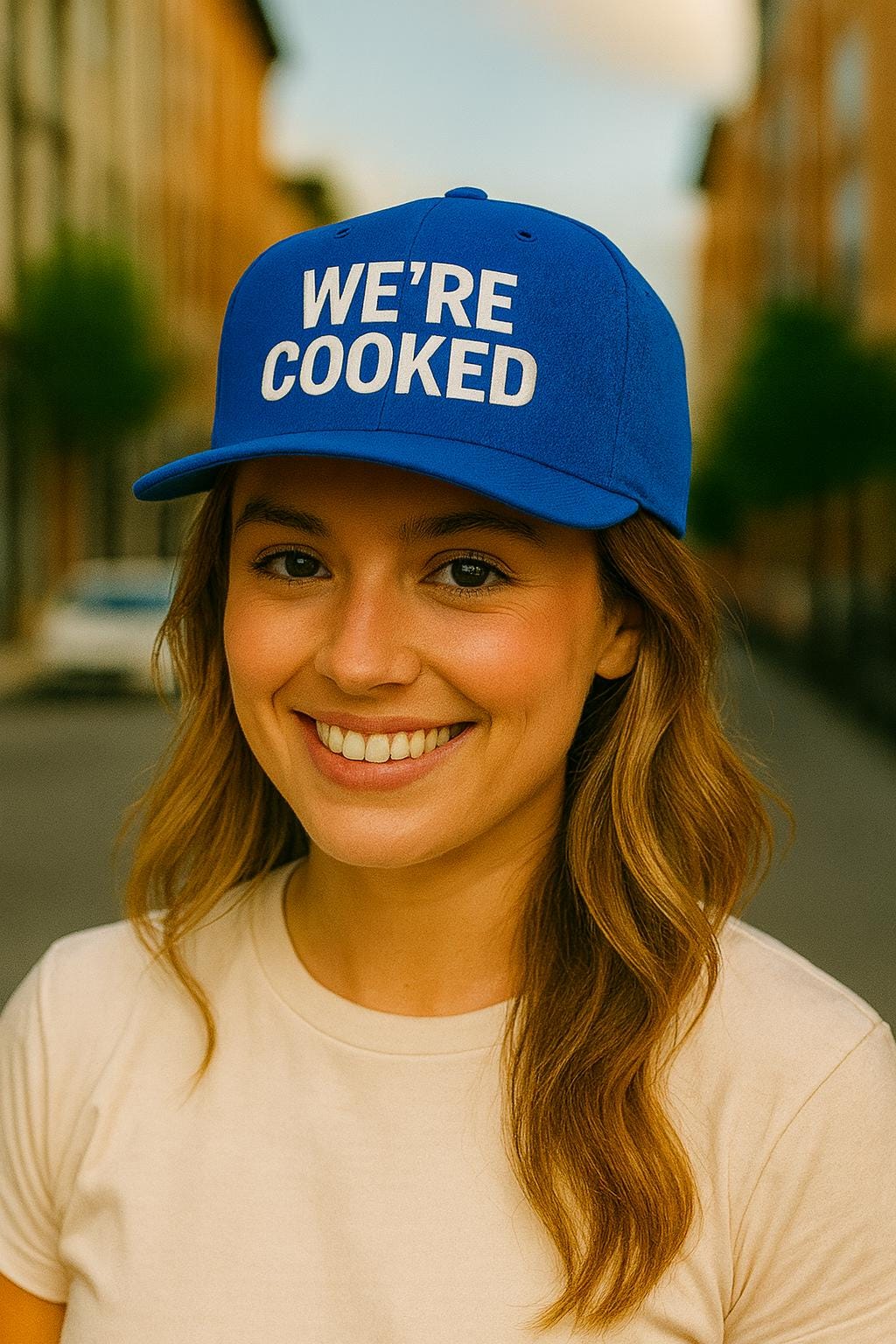 WE'RE COOKED Flat Bill Cap | Embroidered Lettering Snapback