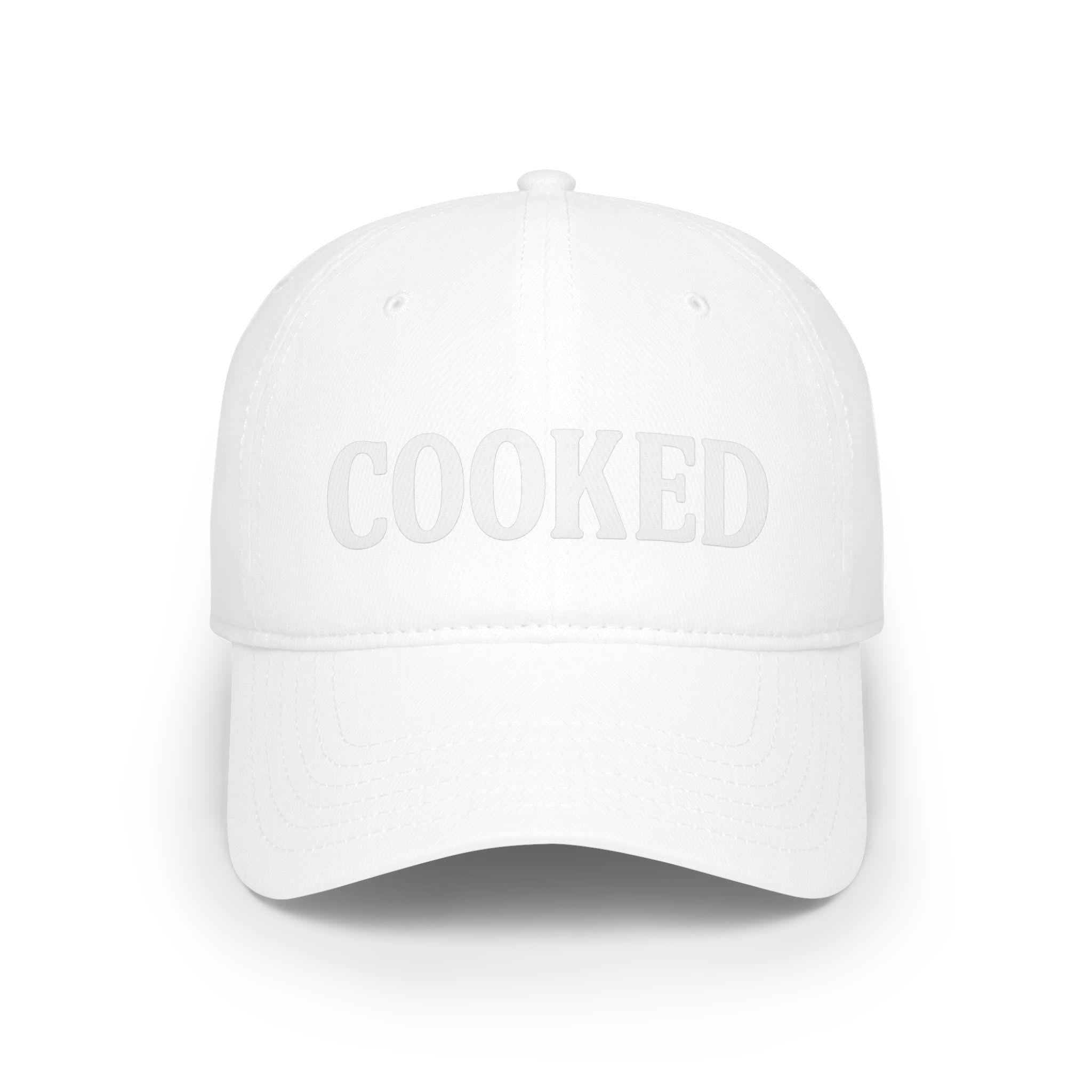 COOKED Baseball Cap | Red embroidered word hat