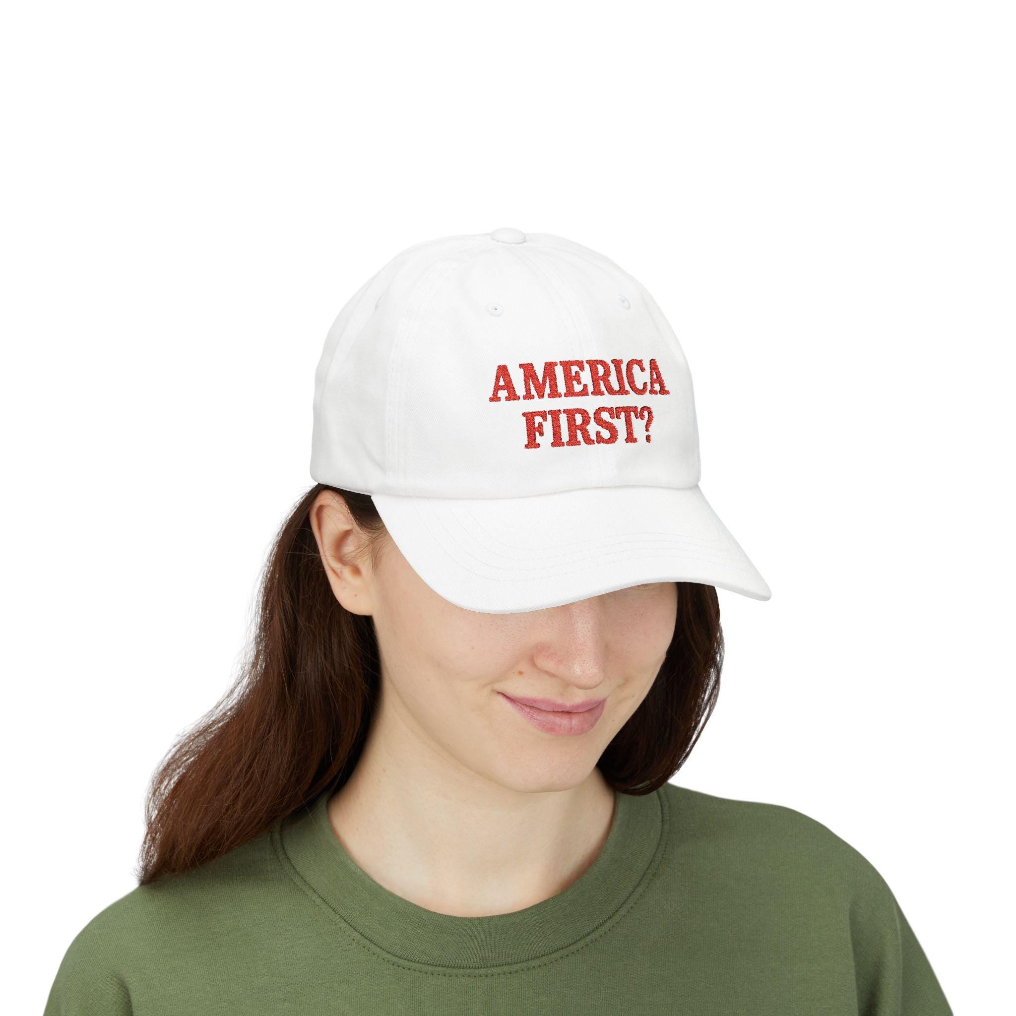America First? Classic Dad Cap | Embroidered Political Baseball Hat